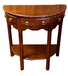 Demilune Accent Table - Harden With Drawer