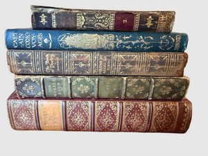 Antique Leather-Bound Books Mixed Lot (6 Volumes)
