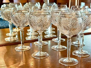 DR - Crystal Herringbone Wine Glasses Ralph Lauren