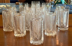 Crystal Herringbone Tumblers - Ralph Lauren (Lot of 10)