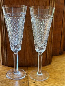 Cheers - Pair of Ralph Lauren Herringbone Champagne Flutes