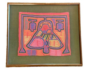 Framed Kuna Mola Campana Bell Design