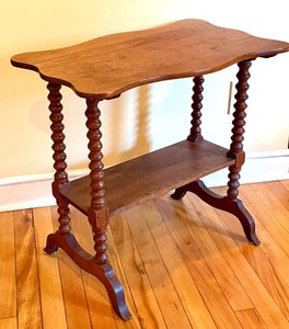 Victorian Style Spool Leg Side Table