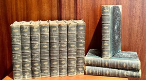 Antique Nathaniel Hawthorne Leather-Bound Book Set (11 Volumes)