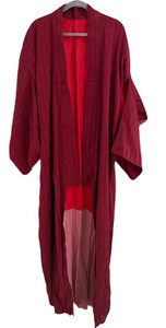 Kimono Style Robe Long Burgundy Sheer Layered Robe