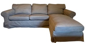 IKEA EKTORP Gray 3-Seat Sofa with Chaise Couch