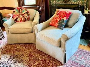 Vintage Upholstered Chairs - Pearson Pair