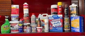 Garage Paint, Adhesive & Cleaning Supplies Mixed Lot