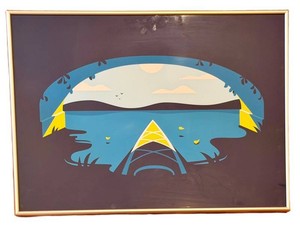 Framed Lake Canoe Wall Art
