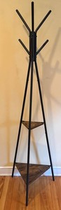 Coat Rack - Lightweight  Wood & Metal With Shelves 6ft Tall