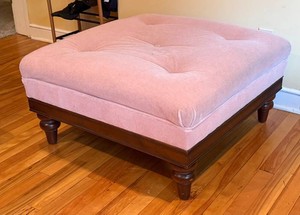 Large Velvet Tufted Ottoman Bench 31 X 31 X 16 in