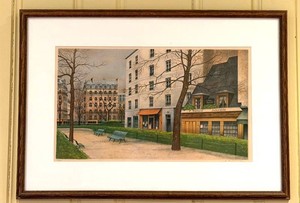 Lithograph - Vintage Andre Renoux Rue De La Bucherie 26175 Signed