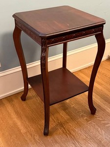 Vintage Side Table Carved Wood Accent Table