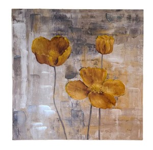 Abstract Floral Canvas Painting Signed Elek