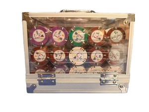 Poker Chip Case Aluminum Carry Case With Assorted Chips