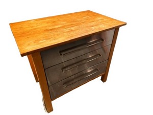 Kitchen Cart Wood Top Cabinet