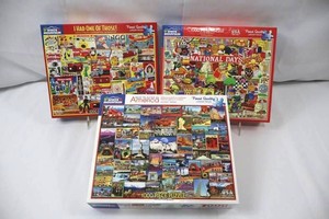 White Mountain 1000 Piece Puzzle Mixed Lot of 3