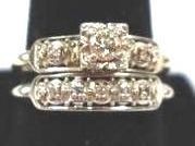 14K Gold Diamond Wedding Set