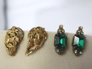 Art Nouveau-Style Floral Filigree Earrings Mixed Lot (Lot of 2 Pairs)