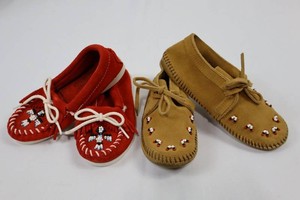 Minnetonka Beaded Suede Moccasins - Sizes 11 & 13 (Lot of 2)