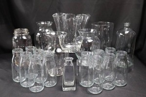 12 Bud Vases, Atlas Mason Jar & Assorted Glass Vases Mixed Lot