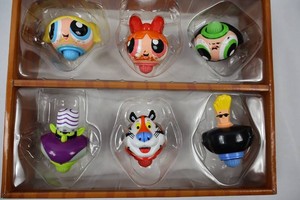 Vintage 2003 Cartoon Network Character Spinning Tops (Lot of 6)