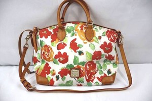 Dooney & Bourke Floral Leather Satchel Handbag - 14 X 10 in