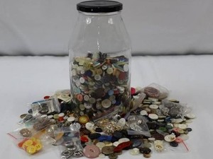 Assorted Sewing & Craft Buttons in Glass Jar