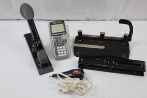 Texas Instruments TI-84 Plus Calculator, Stapler, Hole Punch & Glue Gun Mixed Lot