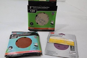 Gator & 3M 5-Inch Sanding Discs, 120220 Grit (Lot of 3)
