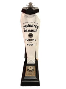 LLR - Vintage Coin Operated Character Readings Fortune & Weight Scale