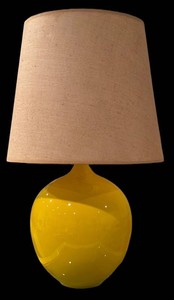 LLR - Vintage Yellow Table Lamp With Shade