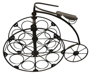 LLR - Wine Rack - Penny Farthing Bicycle Style Wrought Iron