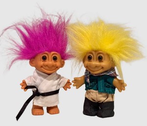 LLR - Troll Dolls Russ Berrie Karate & Casual (Lot of 2)