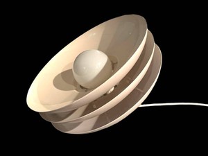 LLR - Space Age Pendant Lamp Vintage Mid-Century White Three-Tier