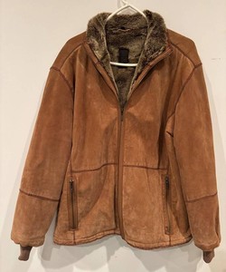 LBR - Suede Leather Jacket RC Comstock Expedition Faux Fur Lined Size L