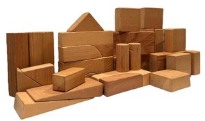 LLR - Vintage Wooden Shape Blocks - Playschool