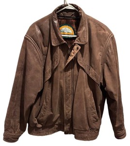 LBR - Leather Jacket - Members Only Highland County Brown Mens Medium