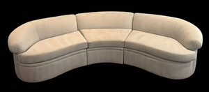 LR - Vintage Mid Century Style Curved 3-Piece Modular Sectional Upholstered Sofa