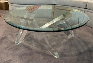 LR - Mid Century Gorgeous Glass Sculptural Coffee Table