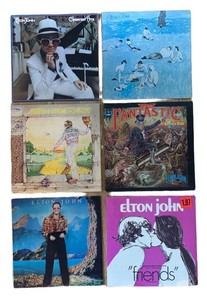 LR - Six Elton John Vinyl Albums