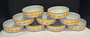 LR - Set of Nine Block Hearthstone Ginger Bowls
