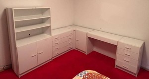 BR1 - Vintage White Modular Office Desk