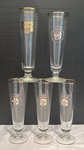 LR - Five Warsteiner & Timmermans Pilsner Glasses