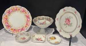 LR - Fine Floral Plates, Compote & Dishes by Royal Albert, Windsor, Schumann and More