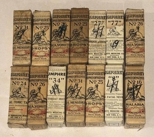 LR - Vintage Humphreys Assorted Homeopathic Remedies