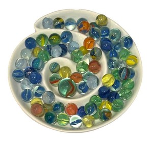 LR - Glass Marbles in BIA Swirl Dish