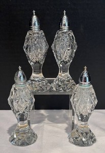 LR - Set of 4 Vintage Crystal Salt & Pepper Shakers