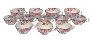LR - Set of 12 Vintage Spode Copelands Chelsea Garden Teacups