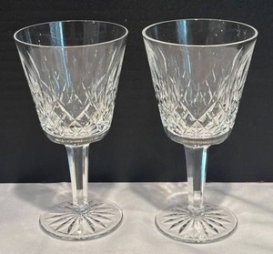 LR - Pair of Waterford Lismore Crystal Wine Glasses